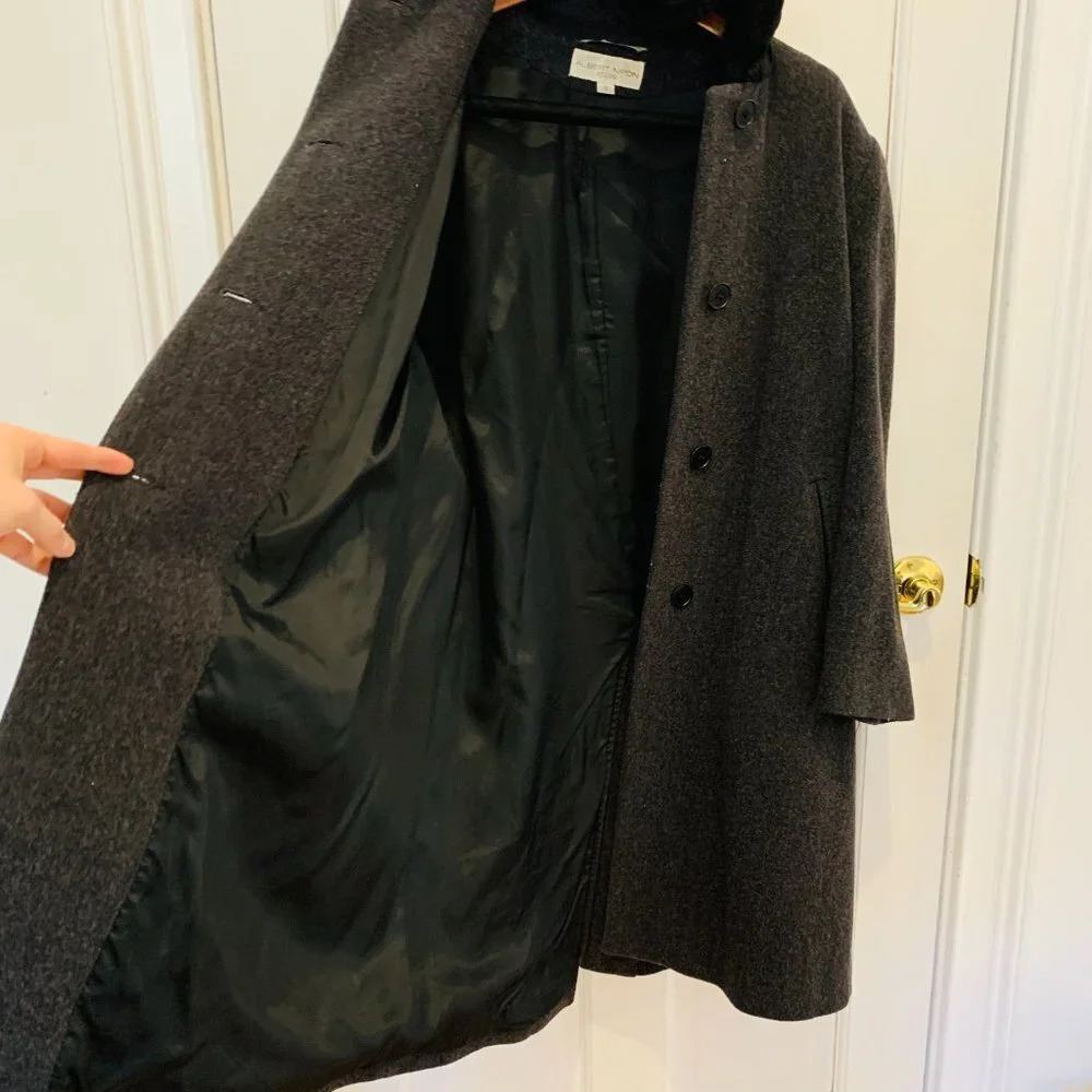 Vintage Albert Nipon Size 12 Coat Long Black 100%… - image 7